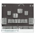 Azar Displays 24-Piece Black Pegboard Organizer Kit with 2 Panels and Accessory 900944-BLK